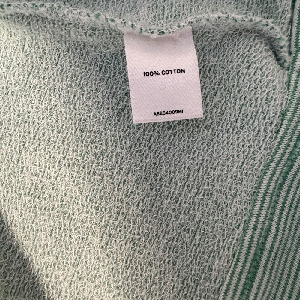 Amber Sun Mint Green Striped Cotton French Terry Short‎ Sleeve Blazer Summer - Picture 7 of 9